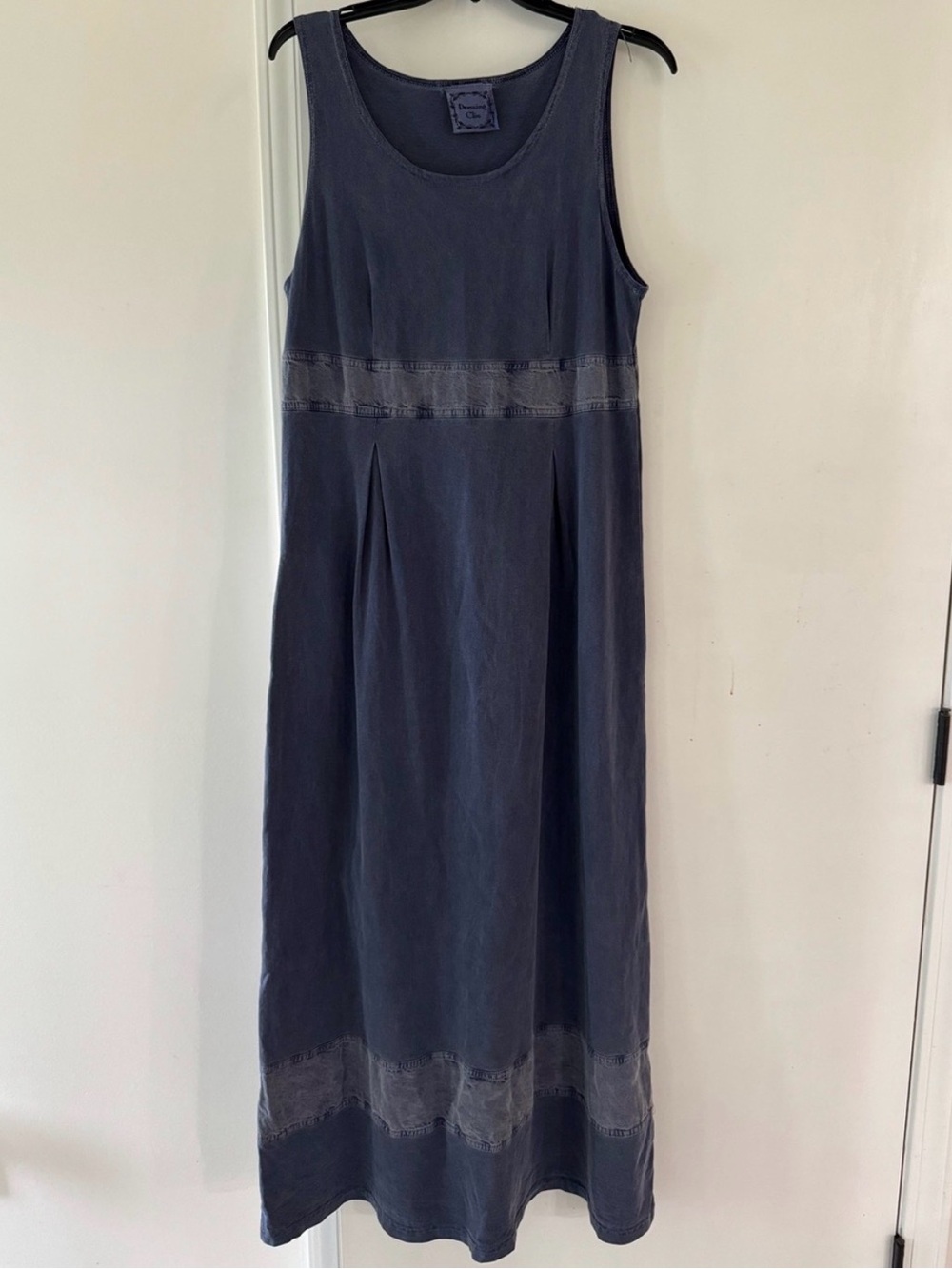 100% Cotton Navy Sleeveless Maxi Dress M